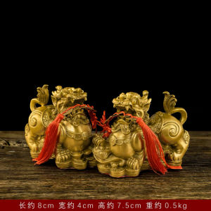 Pure Copper Wealth Lucky Xi Wang Home Decorations Living Room Office Opening Gifts Handmade Craft Desktop Sculptures Yi Qi