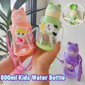 600ml Kids Water Bottle Cartoon-themed Water Bottles Hydration Bottle Students Kuromi Fall-proof Cup