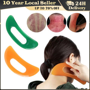 Gua Sha Massage Tool with Handle (Resin) Larger Guasha Scraping Tool for Back Neck Face Leg Massage Lymphatic Drainage