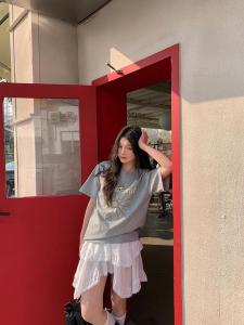 High Waist Asymmetrical White Mini Skirt Womens Spring Summer Cake Skirt Masalady Studio Loose Fit Baking Short Skirts