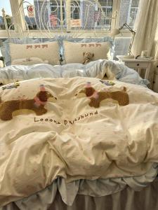 Princess Style Pure Cotton Bedding Set with Towel Embroidery Small Lotus Leaf Edge Three Piece Quilt Coverlet Bed Sheet