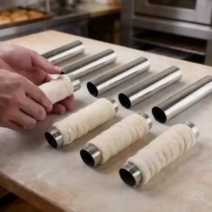 XMSJ | 6~16Pcs Straight Round Stainless Steel Cream Horn MoldsCylindrical Pastry Baking Tube for Croissant WaffleKitchen Baking Tools