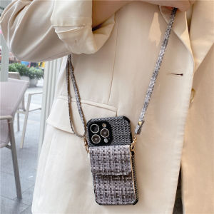 เคสโทรศัพท์แบบสะพายข้างผ้าถักแบบครอบเต็มสำหรับ VivoX200Pro X100 X80/X70 X90 สายรัดสำหรับผู้หญิง S20 ป้องกันการตกหล่น