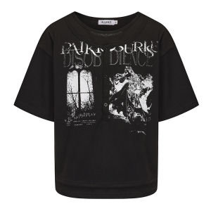 Paiki 2025 Summer Mens T-Shirt Snowflake Cotton Henry Collar Short Sleeve Breathable Loose Fit Printed Casual Top