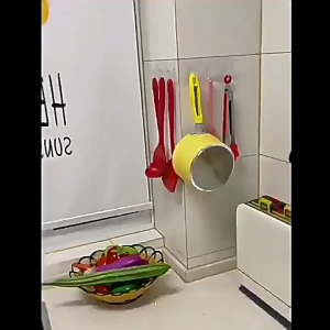 Gantungan Tempel 6 Kait Transparan Bahan Plastik Waterproof Cocok Kamar Mandi Dapur & Kamar Tidur