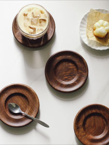 North American Black Walnut Cup Mat Tea Mat Coaster Heat Insulation Pad Retro Dry Bubble Table Pot Holder Tea Pad Tea Pot Mat
