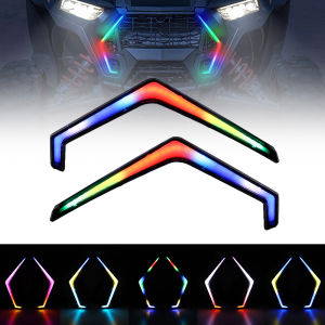 Đèn LED RGB 2X Trang Trí Phía Trước Dành Cho Polaris RZR XP 1000 Turbo 2018-2021 Đèn Xi Nhan ATV Đổi Màu Chất Liệu ABS