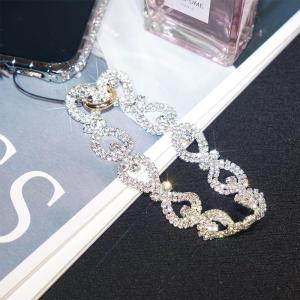Luxurious Short Diamond Encrusted Mobile Phone Lanyard Alloy Hollow Handheld Chain Elegant Tag Fashionable Digital Accessory