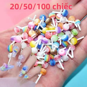 Phụ Kiện Trang Trí Móng Tay Hình Kẹo Mút 20/50/100 Chiếc Kích Thước 6mm 3D Kiểu Dễ Thương Trang Trí Mùa Hè Tự Làm