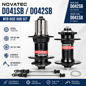 Nanlio | Novatec D041SB D042SB MTB Hubs Front Rear Steel Freehub Cassette 28/32/36H HG SX NX 8-12 Speed 6 Bolt Disc QR 9x100 10x135mm