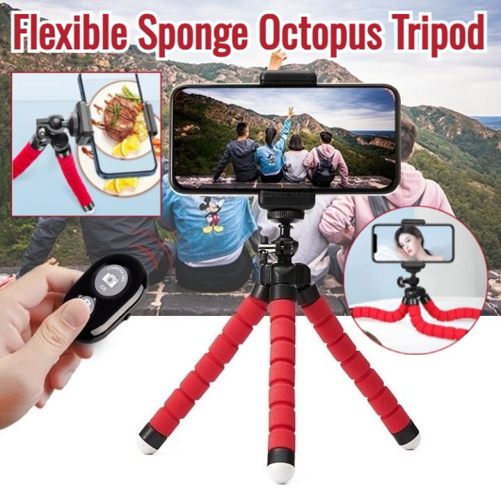 【Photography Artifact】Octopus Lazy Phone Holder Portable Tripod Octopus  Desktop Cell Phone Holder Sponge Desktop Clip Lazada PH