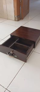 laci uang laci kasir cash drower kayu jati finishing spet  ukuran 30x26x10 cm