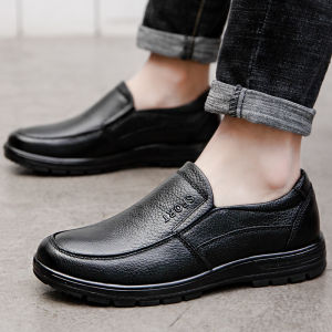 Mens Casual Leather Shoes Fall Season Breathable Anti-Slip Waterproof Oil-Resistant Kitchen Work Shoes Leather Leisure Labor Protection Chef Shoes