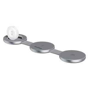 Rocoren Mag Urtal 3-In-1 15W Foldable Magnetic Wireless Aluminum Alloy Charger Holder For iP1615 14 13 12 Pro/Max/Plus Air Pods Watch
