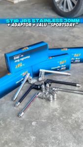 STANG JRS impor DAY set jalu Stainles cnc set adaptor peninggi stang stir jrs silver hitam crom Sportsday