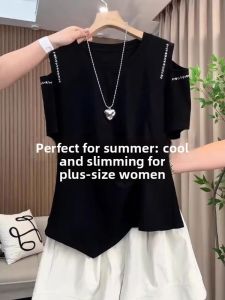 Hollow Shoulder Short Sleeve T-Shirt Women