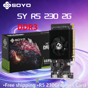 SOYO | SOYO AMD Radeon R5 230 2GB Half-height Graphics Card GDDR3 64Bit 625MHz PCIE2.0x16 Desktop Video Card 40NM GPU 625MHZ
