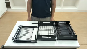 Telescopic Under Sink Organizer - Pull-out Kitchen Space Saving Rack Storage Basket Adjustable for Bathroom HDB