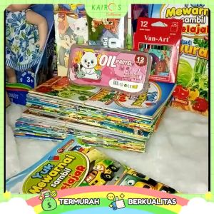 Buku Warna dan Belajar Anak isi 10 Motif Binatang Buah Sayur Kendaraan