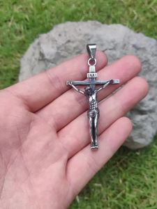 Punk Vintage Cross Jesus Necklace Stainless Steel Amulet Pendant Necklace For Men Fashion Biker Jewelry Gifts Dropshipping