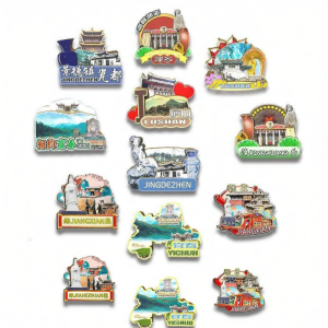 Cultural and Tourism Wooden Refrigerator Magnets Cartoon Design