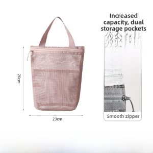 FaSoLa Travel Bathroom Wash Bag Portable Handheld Large Capacity Mesh Bathing Bag for Business Trips And Family Vacations