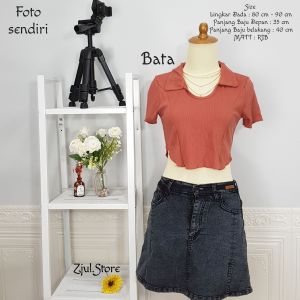 Zjul (COD) - ADONIA Crop top wanita Korean style Kerah Rib / Crop top wanita / Croptee crop korea / crop crop top / atasan wanita terbaru 2023 / Atasan wanita remaja ootd / Croptop korea style