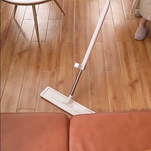 Thejoyful ไม้ถูพื้นรีดน้ำ ไม้ถูพื้นแบบรีดน้ำ ไม้ถูรีดน้ำ ไม้ถูแบบแผ่น ไม้ถู Flat Mop หมุน 360 องศา พร้อมที่รีดในตัว