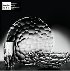 Modern Large Size Crystal Glass Fruit Basket Living Room Decorative Candy Tray Greenlem Nordic Style Dining Utensils Fruit Bowl