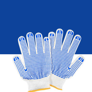 1/12 Pairs of Thickened Gloves Non-slip Grip Dot Safety Cotton Protective Work Gloves Painters Mechanics Industrial Buildings