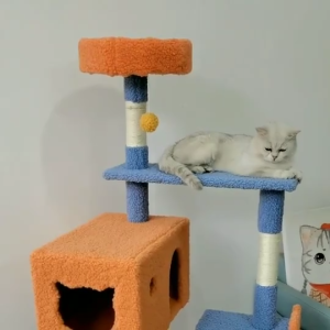 Colorful Large Cat Climbing Frame Wooden Cat Toy Multi-layer Integrated Cat Tree Pet Toy Cat Scratching Post