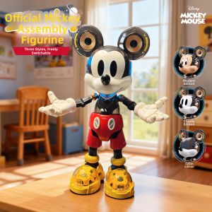 JINGGUAN | Cyber Art Mickey and Donald Duck Action Figure Construction Set Decorative Figurine