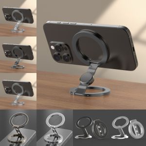 Double-Sided Magnetic Phone Ring Holder for MagSafe Kickstand Compatible For iPhone 16/15/14 Huawei Xiaomi Stand Grip Accessory