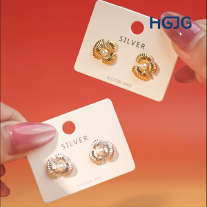 Bông Tai Nữ Bạc 925 HGJG Vỏ Sò Đính Ngọc Nhân Tạo Sang Trọng Phong Cách Thanh Lịch Bông Tai Xinh