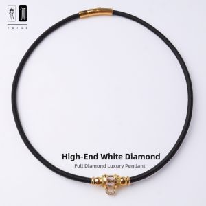 Luxury Mini Embedded Diamond 45cm Clavicle Short Chain Tangka Hanging Rope Original Version Latex Elastic Rope Buddha Amulet Chain