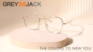Grey Jack Kacamata Antiradiasi Blueray Model Kotak Bahan Metal+TR Ringan Bisa Minus Fashion Pria Wanita 21051