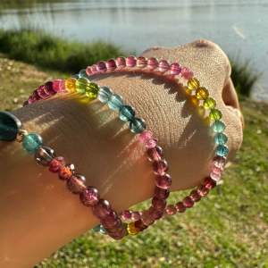 Natural Genuine | Loveau Jewel | HQ 3 Laps Vibrant Rainbow Tourmaline Bracelet / Necklace | Rare | Blue Tourmaline | Vibrant Tourmaline