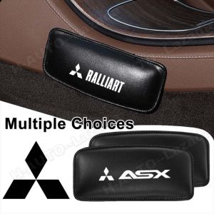 Car Knee Pad For Mitsubishi Triton Xpander Lancer Mirage Grandis Asx Ralliart Colt Delica Eclipse Cross Rallyart G4 Outlander Pajero Strada Pu Leather Seat Cushion Seat Headrest Pillow Knee Guard Cover Car Assessoires Interior