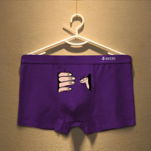 Men Underwear for Boys Cute Pink Style for Boyfriend Pure Cotton Four-Corner Funny Cartoon Shorts Couple Men