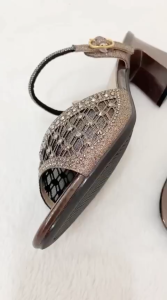 Genny Almeira - Sepatu Heels 7 cm Pesta Brukat Wanita 1285007 Hiasan Blink Blink