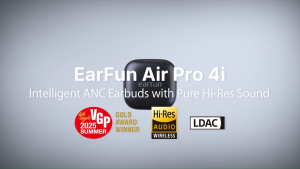 (NEW Arrival) Earfun Air Pro 4i Earphone Noise Cancelling with 6 AI ENC Mics Super Clear Call Hi-Res and LDAC Sound Support App Control
