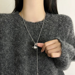 สร้อยคอโซ่กระดูกไหปลาร้าไข่มุกสไตล์เกาหลีสำหรับผู้หญิง เครื่องประดับแฟชั่น โซ่กระดูกไหปลาร้า โซ่คอแบบจี้รูปทรงโลหะผสม