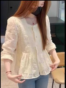 Áo Sơ Mi Giảm Cân Thanh Lịch Có Ren