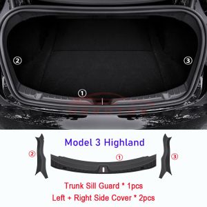 Rear Bumper Guard Protector for Tesla Model 3 Highland Trunk Door Sill Mat TPE Cover Trim Model 3 2024 2025 Interior Accessories