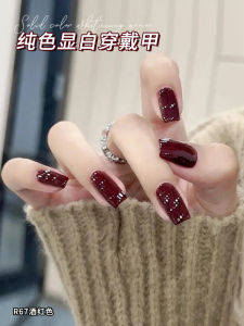 Pure Color Wear Armor Handmade Nail Tip Female Fancy White Niche Style Handmade Nail Patch Finished Nail Beauty