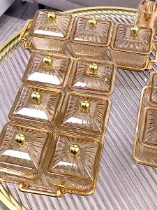 Mangkok Side Dish Toples Acrylic Tempat Saji Snack Cemilan Fruit Tray Set Wadah Makanan+Nampan