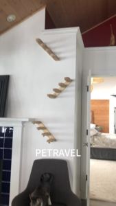 Cat Climbing Stairs Wall Mounted Steps Made of Wood and Sisal Rope Scratching Ladder Pet Furniture for Indoor Cats Playing Sleep