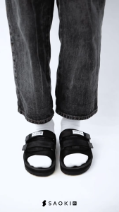 SAOKI - Sandal Slop Pria Wanita Traveling Sendal Casual Slip On Slide Venezia Black