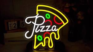 Pizza Neon Sign USB Dimmab LED Lights for Pizzeria Restaurant Kitchen Dining Hall Store Party Bedroom Decor Birthday Gifts