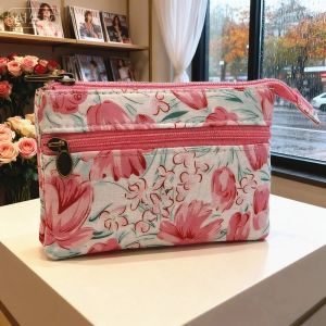 Womens Cotton Floral Pattern Coin Purses Female Cloth Wallets Small Money Pouch Card Bags Ladies Little Handbag Bolsa for Girls